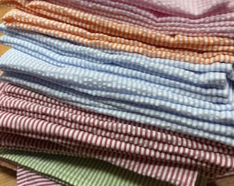 Cotton SEERSUCKER Cloth Napkins, Set of 4, by Chow with ME