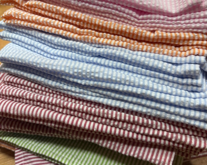 Cotton SEERSUCKER Cloth Napkins, Set of 4, by Chow with ME