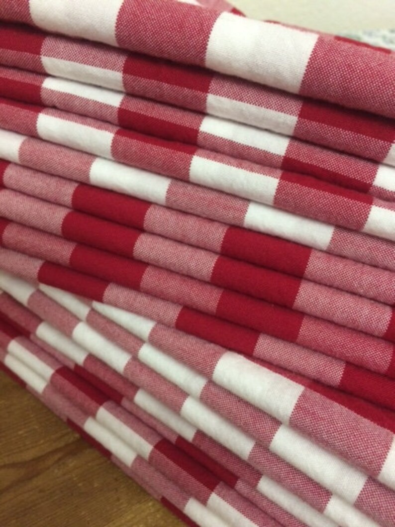 Red and White Gingham Cloth Napkins Weddings Parties Etsy
