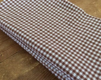 BROWN and WHITE Gingham Check Table Runner "Gingerbread Girl" Table Decor, by Chow with ME