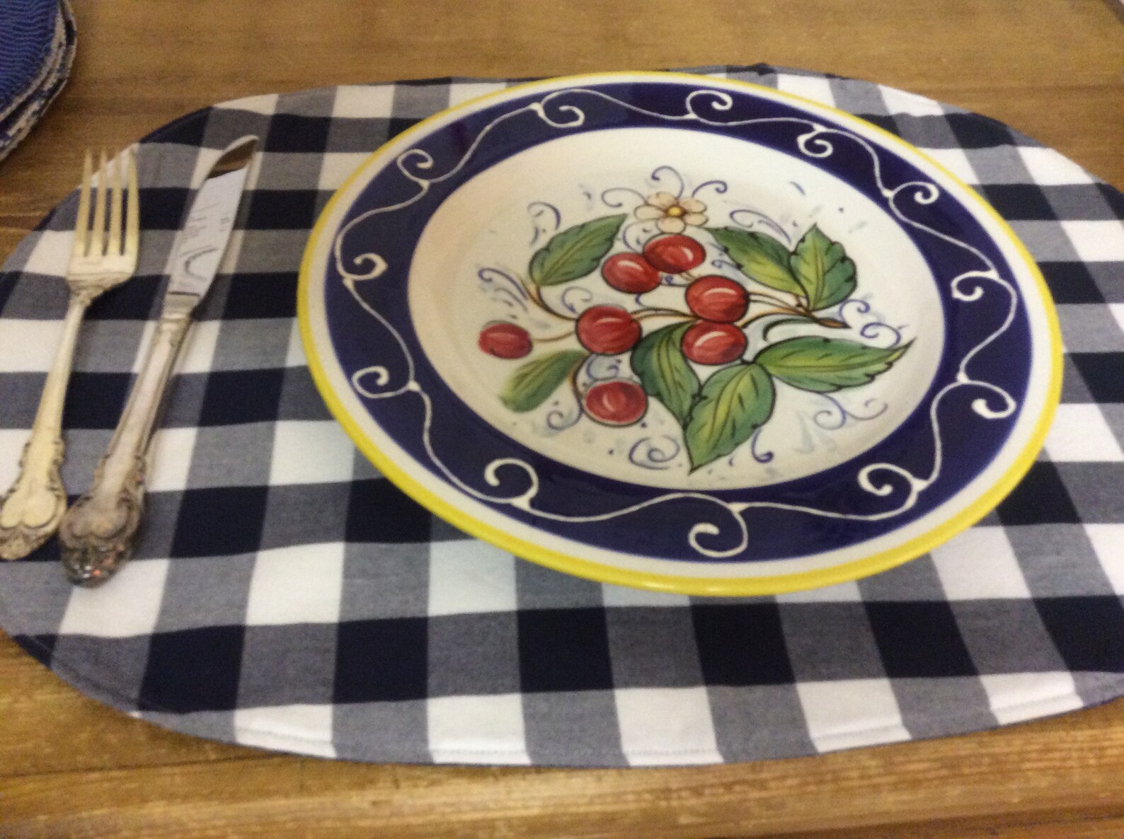 Oval Reversible Placemats in shades of blue Mismatched Etsy