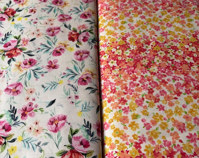 Colorful Pink Floral Cloth Napkins, Set of 4, 18 inch - Easter Dinners