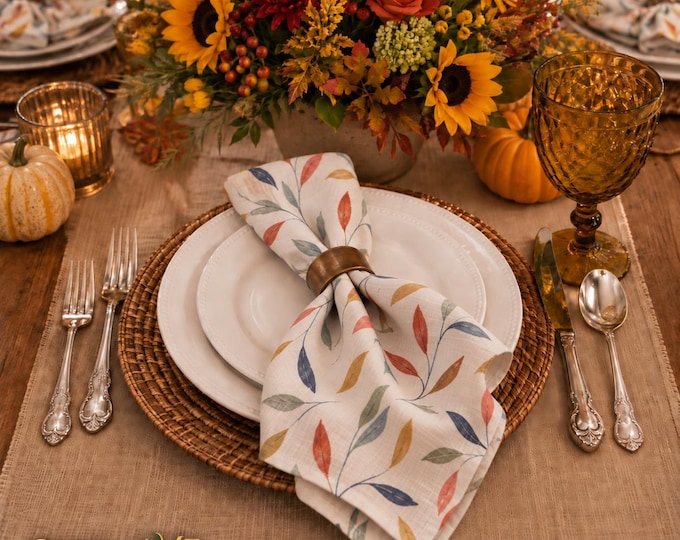 Double Gauze Cloth Dinner Napkins, Set of 4, Soft and Fluffy, Cotton Fabric