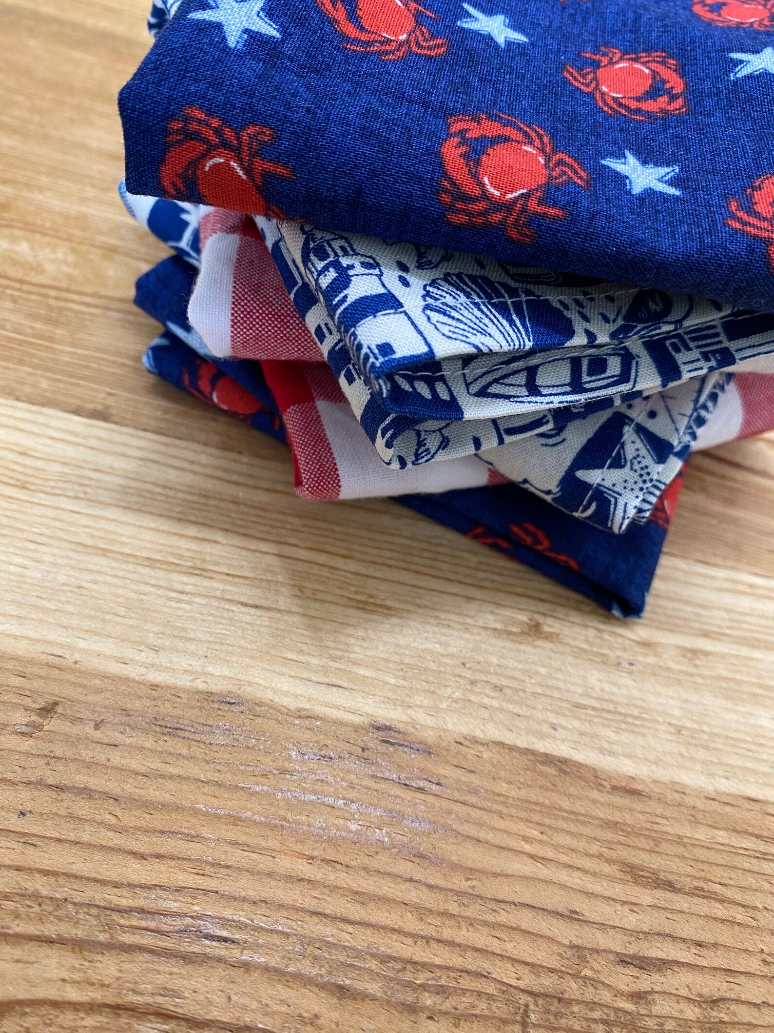 Red White and Blue Cloth Napkins Set of 6 Summer FUN Etsy