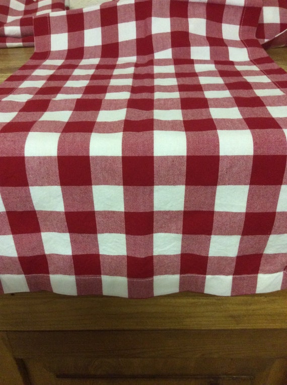 RED and WHITE Gingham Check Table Runner, Weddings, Events, Everyday Meals, by Chow with ME