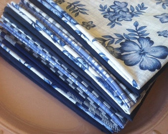 Lunchbox Napkins, Set of 10, Shades of BLUE, by CHOW with ME