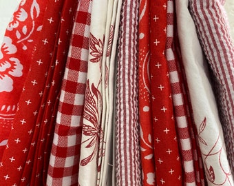 Shades of RED Cloth Napkins, Set of 6 - 15 inch, Great for Holiday Celebrations, Special Meals and Everyday, by CHOW with ME