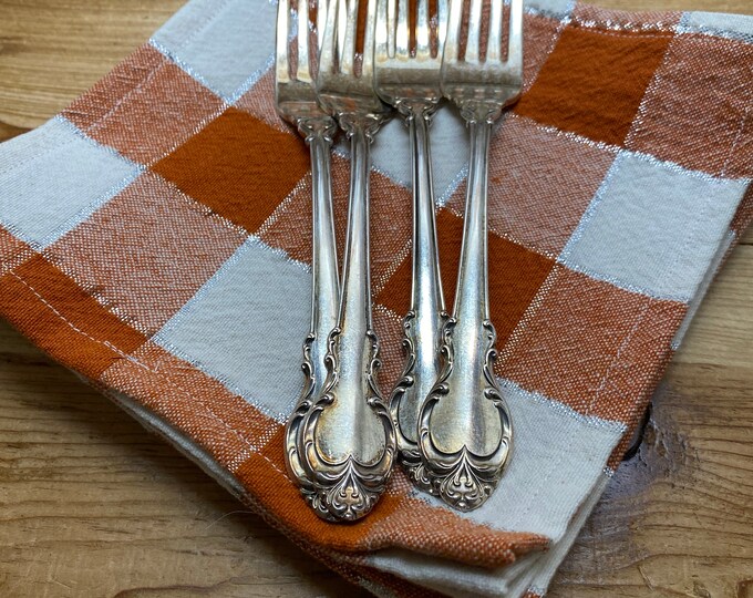 Plaid Cloth Cocktail Napkins, Thanksgiving Fall Decor, Set of 10