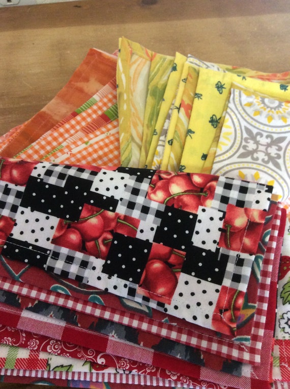 BACK to SCHOOL - Bulk Lunchbox Cloth Napkins, Set of 25, 8 inch, FUN Cotton Fabrics, Great for Lunchboxes, Snacks, Kids Cloth Napkins