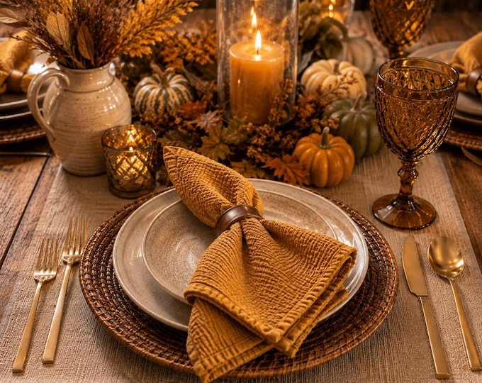 Bronze Double Gauze Cloth Napkins - Set of 4, 15 inch - Super Soft!