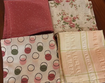 Cottage Chic Cotton Lunchbox Napkins – Set of 4, 10 Inch, No Ironing Required