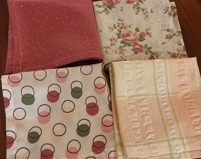 Cottage Chic Cotton Lunchbox Napkins – Set of 4, 10 Inch, No Ironing Required