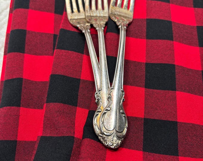 Buffalo Check Cloth Napkins, Scarlet Red and Black, Set of 3