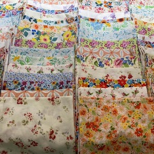 Vintage Floral Cotton Cloth Napkins, Set of 10 image 12