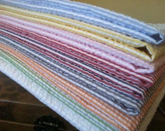 Cotton SEERSUCKER Cloth Napkins, Set of 4, Select the Size that's Right for YOU, by Chow with ME