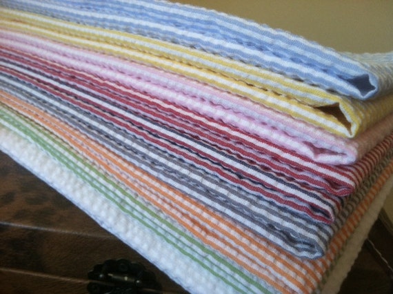 Cotton SEERSUCKER Cloth Napkins, Set of 4, by Chow with ME