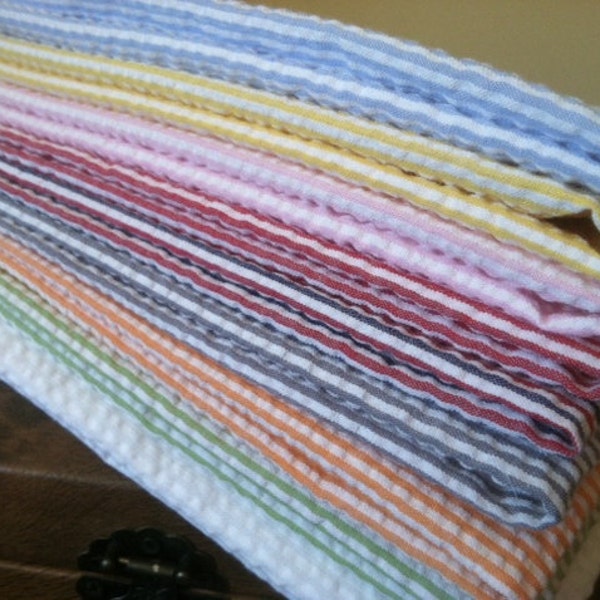 Cotton SEERSUCKER Cloth Napkins, Set of 4, Select the Size that's Right for YOU, by Chow with ME