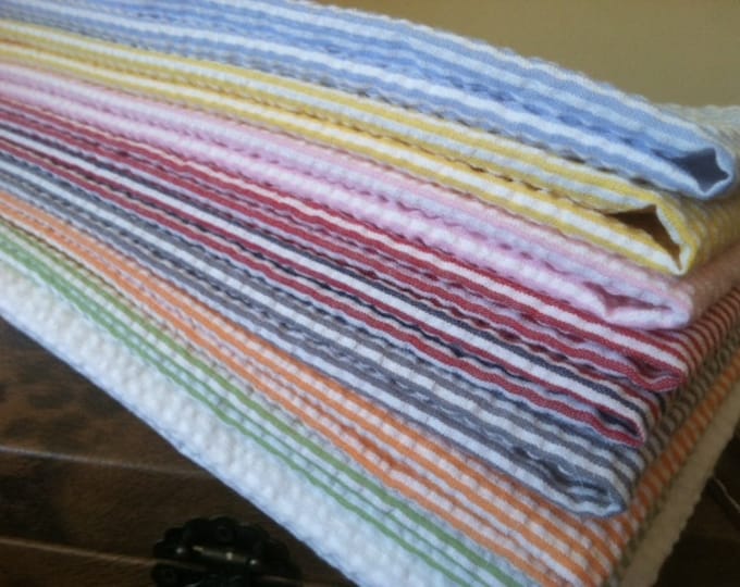 Cotton SEERSUCKER Cloth Napkins, Set of 4, by Chow with ME