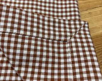 Brown / White 1/8" Gingham Check, Hand Towels, Cotton, Tea Towels, Guest Towels, Basket Liners - Gingerbread Girl featured on Etsy Set of 3