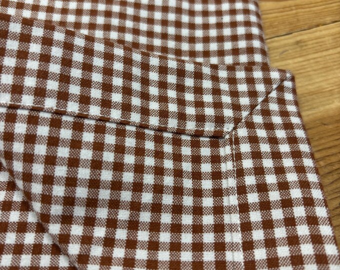 Brown / White 1/8" Gingham Check, Hand Towels, Cotton, Tea Towels, Guest Towels, Basket Liners - Gingerbread Girl featured on Etsy Set of 3