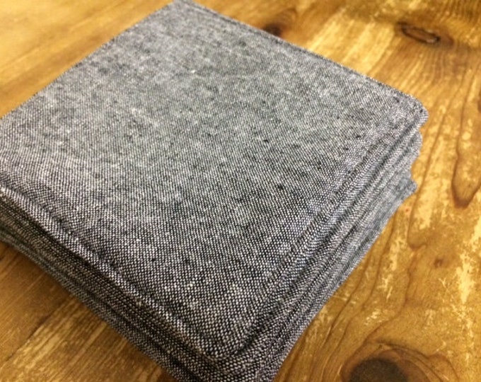 Gray Chambray Fabric Coasters, Modern Farmhouse Kitchen, Set of 4