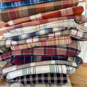 Fall Earth Tone Plaid Cloth Napkins, Set of 8, Great for Family Gatherings, Holidays and Everyday Meals, Americana Farmhouse Western Style