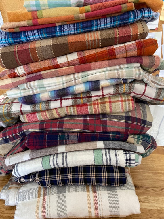 Fall Earth Tone Plaid Cloth Napkins, Set of 8, Great for Family Gatherings, Holidays and Everyday Meals, Americana Farmhouse Western Style