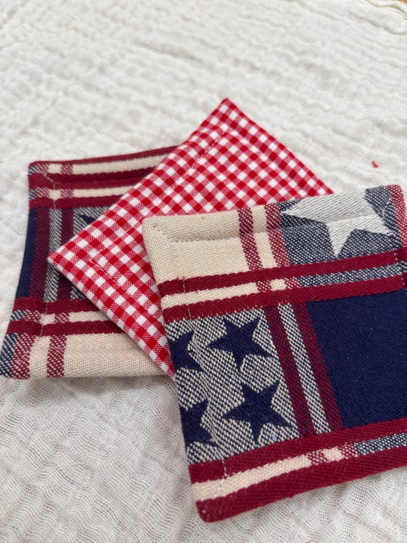 Eco Friendly Reusable Washable Sponge, Set of 3, Red, White and Blue - Fun Festive Design, perfect gift for your green-conscious friends!