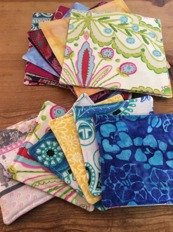 Cloth Napkins, Set of 12, Boho, Bohemian, Junk Gypsy, Hippie Retro, 5.5 inch, Reversible Napkins + Candle Mats, by CHOW with ME