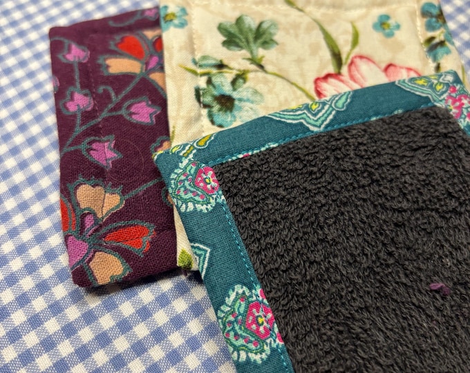 Boho Fabric Reusable Kitchen Sponges, Set of 3, Eco Friendly, Full of FUN!