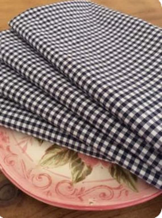Black and White Gingham Cloth Napkins - Weddings, Parties, Everyday Meals by CHOW with ME