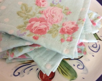 Cottage Chic Reusable Sponge Set, Floral Print Dish Cloths