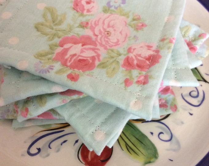 Cottage Chic Reusable Sponge Set, Floral Print Dish Cloths