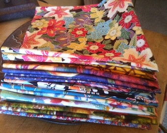 Floral Cotton Cloth Napkin Set, Eclectic Table Decor, Set of 10