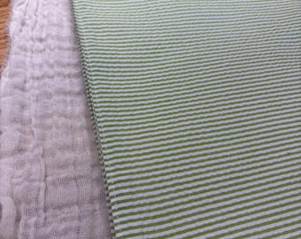 Reversible Rectangular Placemats: Seersucker Cotton Set of 4