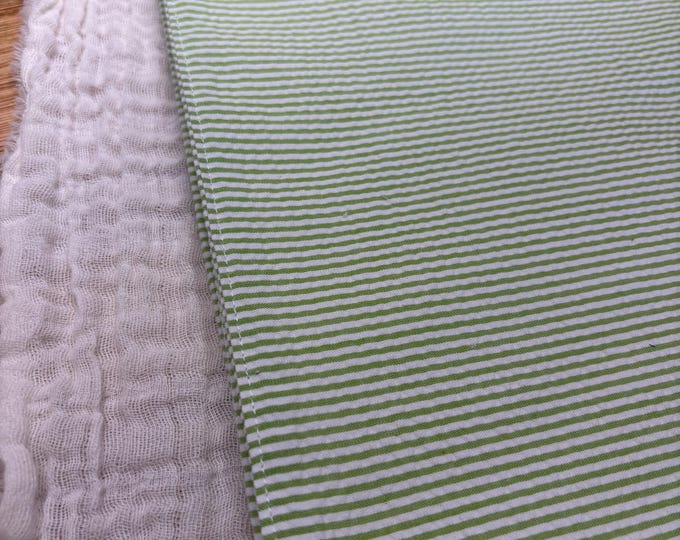 Reversible Rectangular Placemats: Seersucker Cotton Set of 4