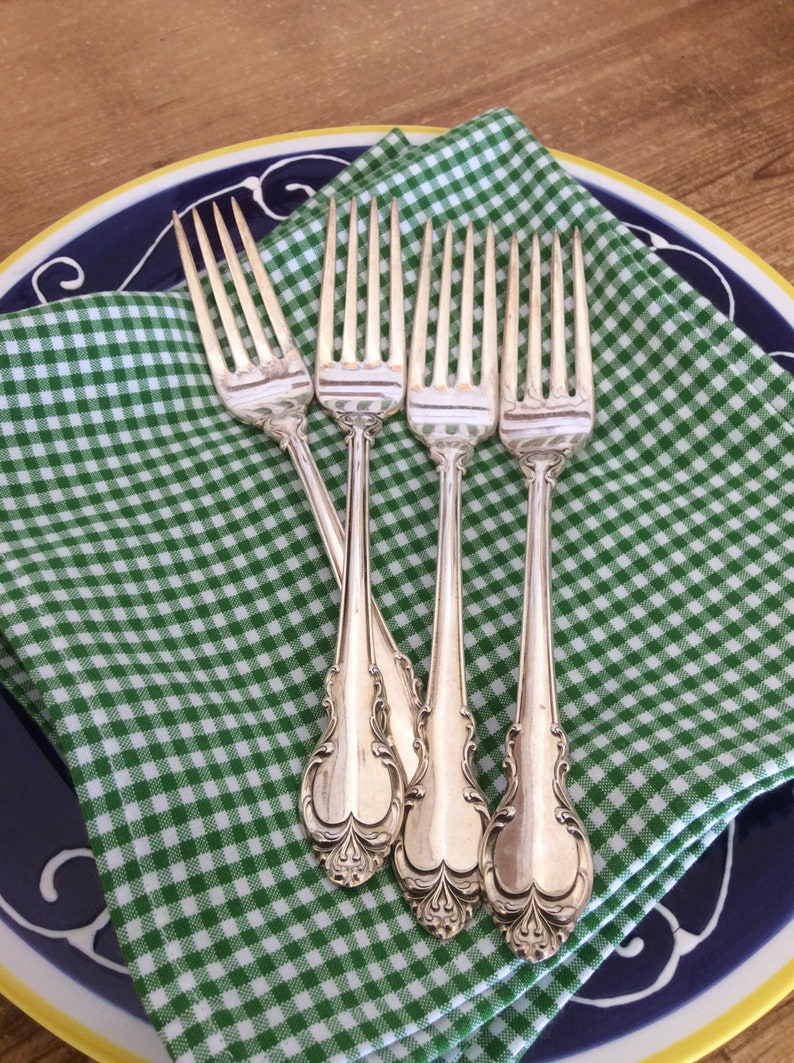 Kelly Green and White Gingham Cloth Napkins GREAT for Etsy