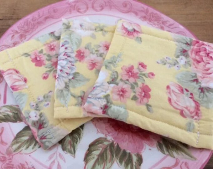 Reusable Cotton Sponges, Cottage Chic Floral Set of 3
