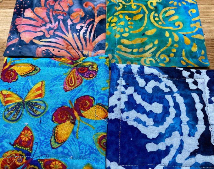 Boho Fabric Reusable Kitchen Sponges, Set of 4, Eco Friendly