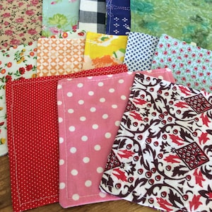 Bulk Cloth Napkins, Set of 10, Reversible Two Sided Napkins, Snacks, Small Bites and Cocktails, Also great for KIDS! by CHOW with ME