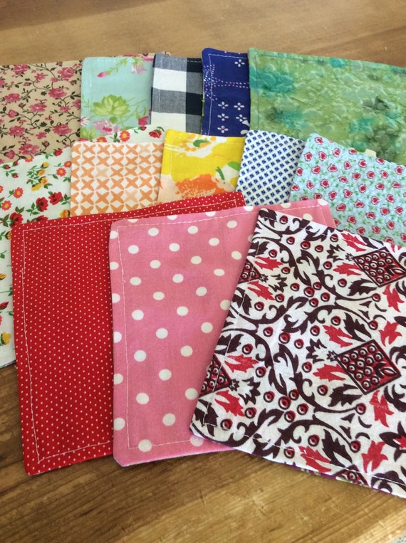Bulk Cloth Napkins, Set of 10, Reversible Two Sided Napkins, Snacks, Small Bites and Cocktails, Also great for KIDS! by CHOW with ME