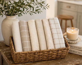 Neutral Cotton Cloth Napkins, Reusable Linens, Set of 10 Dinner Size