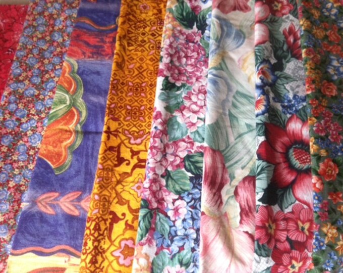 Floral Cloth Napkins Set, Vibrant Colors, Eclectic Table Decor