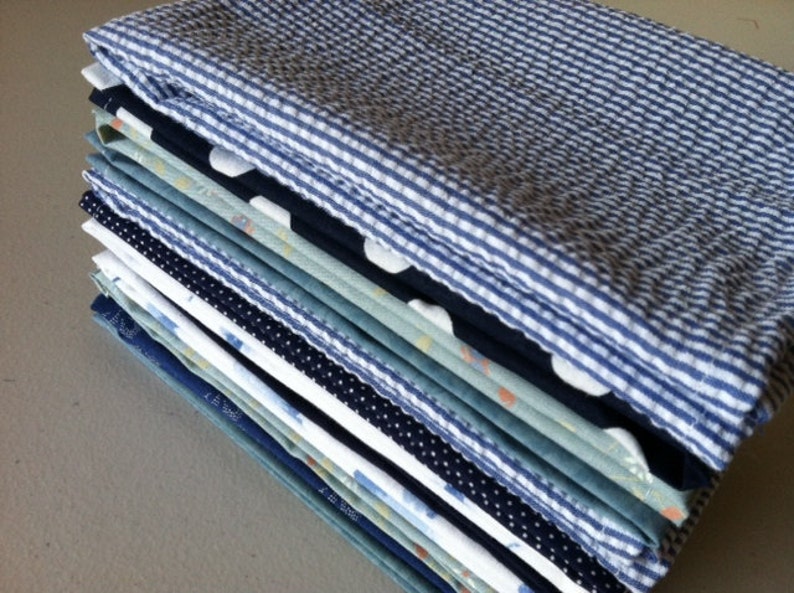 Lunchbox Napkins, Set of 10, Shades of BLUE, by CHOW with ME image 2