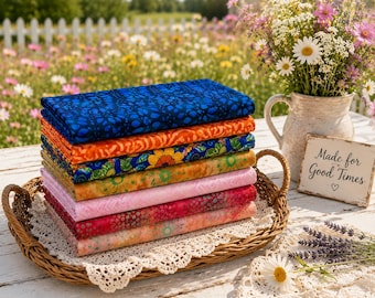 Boho Cotton Cloth Napkins, Hippie Chic Colorful Fabrics, Set or 4