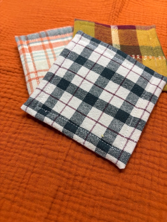 Eco Friendly Reusable Washable Sponge, Set of 3, Vintage Fall Plaids - Fun Festive Design, perfect gift for your green-conscious friends!