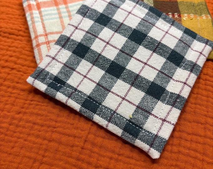Vintage Plaid Reusable Sponge Set, Eco Friendly Kitchen Sponges