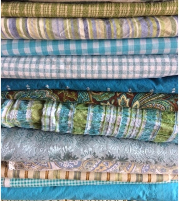 Bulk Cloth Napkins, Shades of Teal, Turquoise and some Green, Set of 6, by Chow with ME