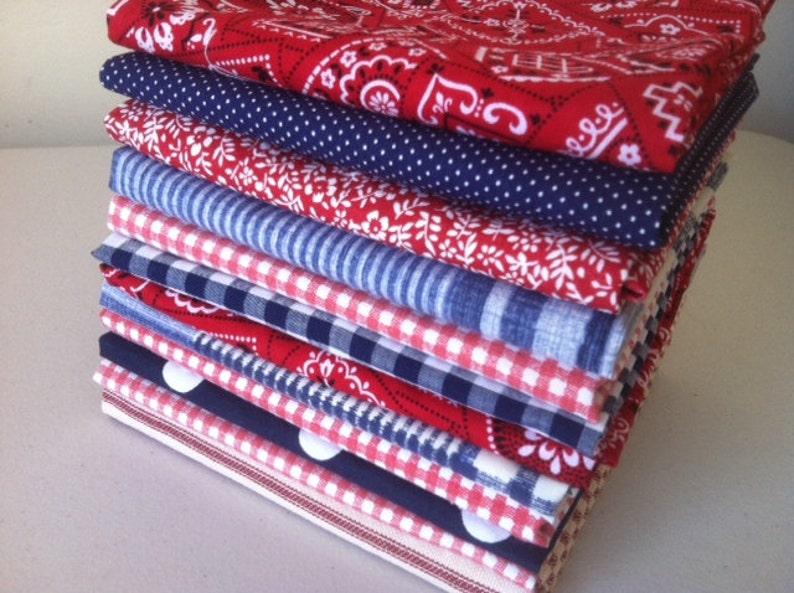 Red White and Blue Cloth Napkins Set of 6 by CHOW with ME Etsy