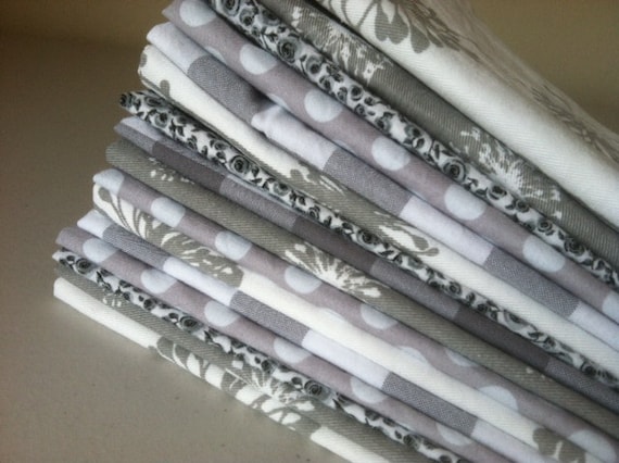 Shades of Grey Smart Home Kitchen Collection - Set of 10, 15 inch Cloth Napkins, by CHOW with ME